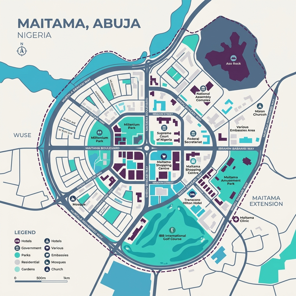 Map of Maitama, Abuja
